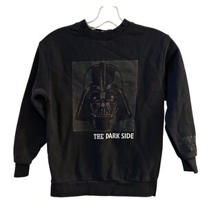 Kids H&M Star Wars Darth Vader The Dark Side Black Crewneck Sweatshirt Size 8-10